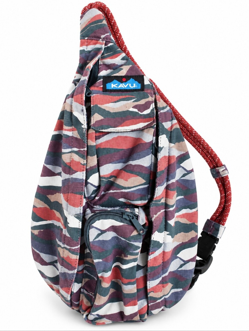 KAVU Rope Bag Sling Backpack Camo Canvas Crossbody Shoulder Pack 16.5" Hiking